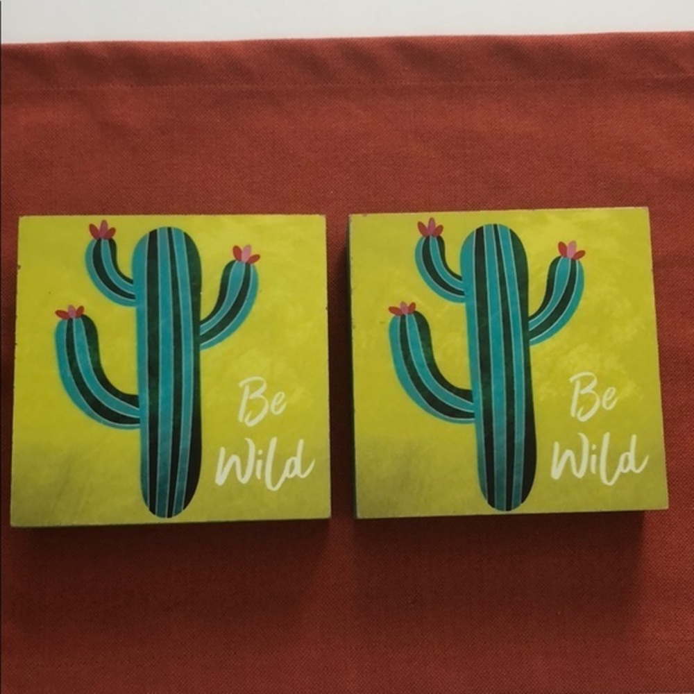Cactus Wooden Art Decor 6x6 Picture Boxes